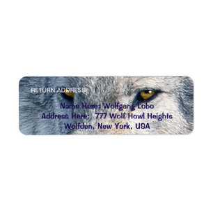 GRAY WOLF EYES Faune Retour Adresse Étiquettes