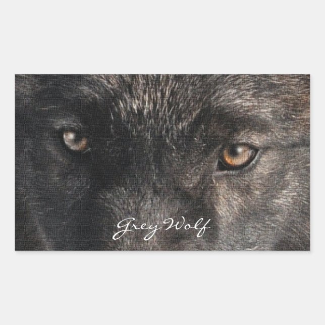 GRAY WOLF EYES Wildlife Supporter Stickers (Front)