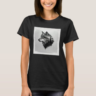 Gray Wolf Paint Splatter Warrior Wild Animal Uniqu T-Shirt