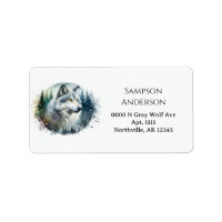Gray Wolf Portrait Northern Winter Woodland Forest
