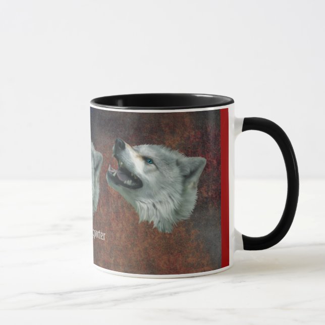 GRAY WOLF SOUTIEN À LA Mug Cadeau Faune (Droite)