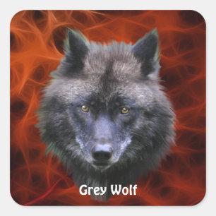 GRAY WOLF TÊTE Stickers de soutien de la faune