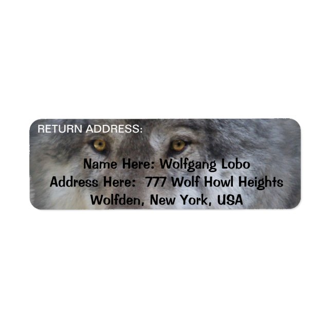 GRAY WOLF Wildlife Return Adresse Étiquettes (Devant)
