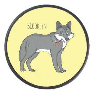 Gray wolf with pipe cartoon