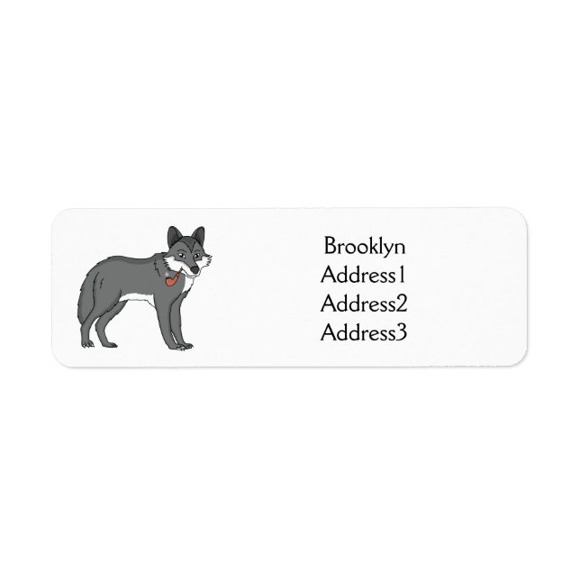 Gray wolf with pipe cartoon (Devant)