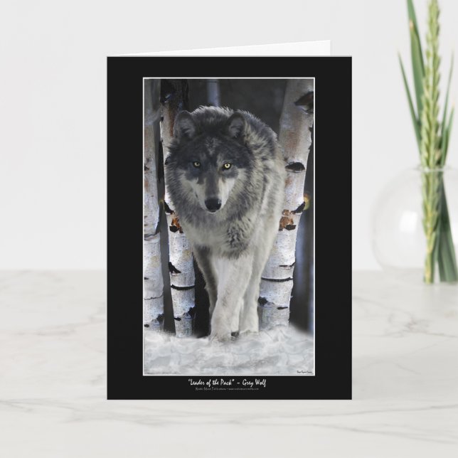 GRAY WOLF & WOODS Art & Poésie Cartes de voeux (Devant)