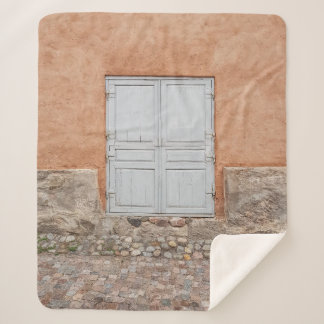 GRAY WOODEN DOOR SHERPA BLANKET