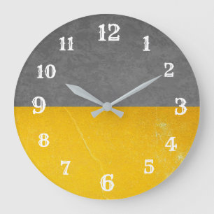 Gray & yellow Modern Wall clock
