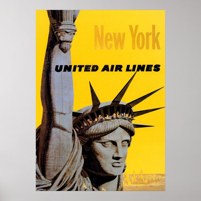 Gray Yellow New York City Travel Poster (Front)
