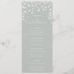 GrayGreen Sparkling Lights Christmas Flat 4 Course Menu