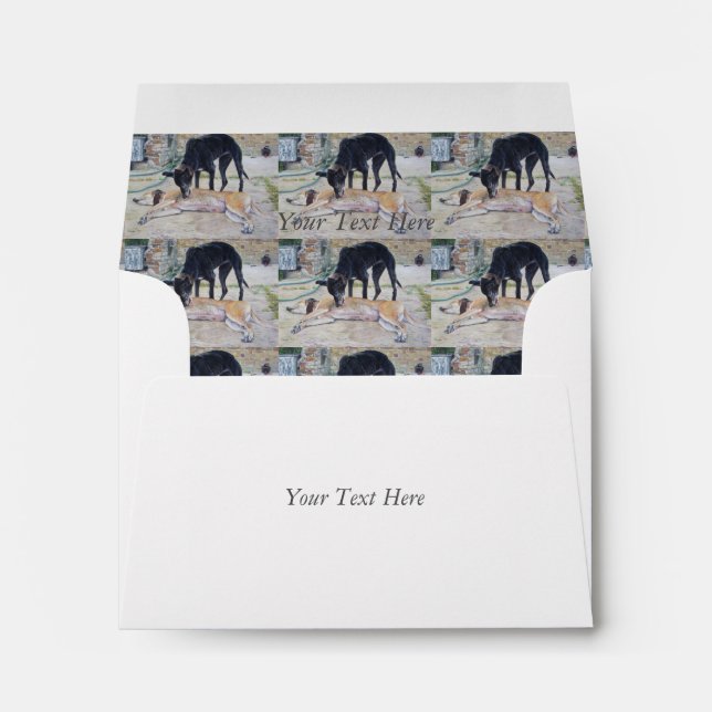 grayhound dogs scenic landscape realist art envelope (Back (Bottom))