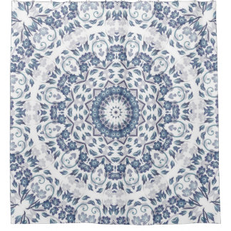 Grayish Blue Floral Mandala