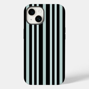 Grayish Grey Green Line Stripes On Black  Case-Mate iPhone 14 Case