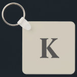 Grayish personalized keychain<br><div class="desc">A stylish keychain featuring your initial on both sides of the keychain with grey colours.
Custom it now to add your initial.</div>