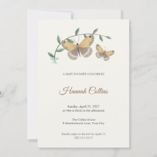 Grayling Butterfly Baby Shower Invitation