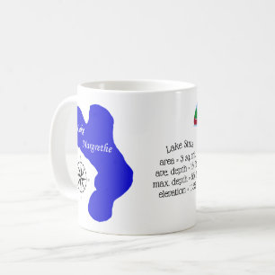 Grayling, MI and Lake Margrethe stats Coffee Mug