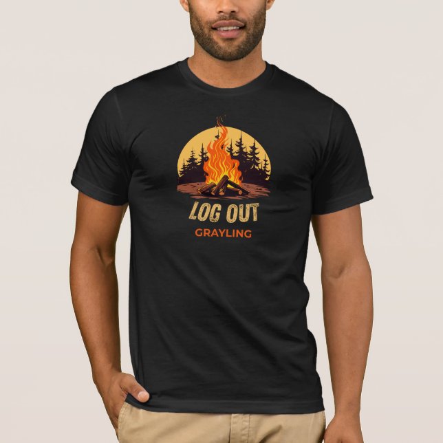 Grayling Michigan Campfire T-Shirt (Front)