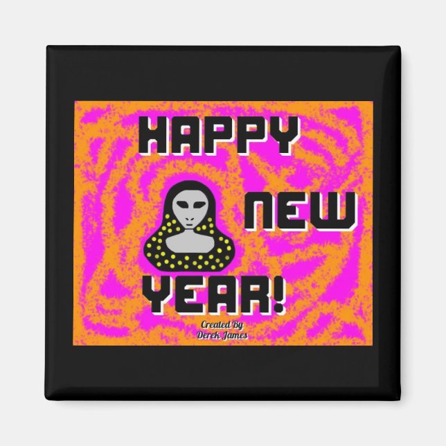 Grays New Year Wishes 2 Inch Square Magnet (Front)