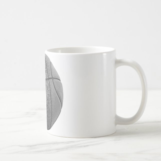 Grayscale Basketball Coffee Mug (Right)