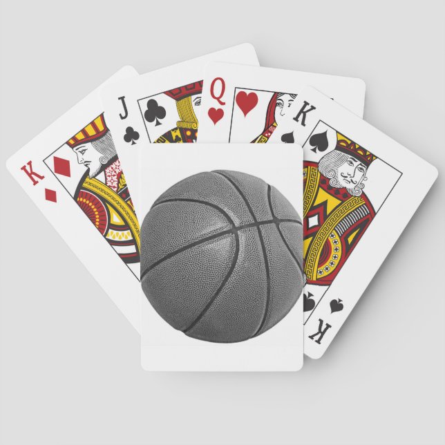 Grayscale Basketball Playing Cards (Back)