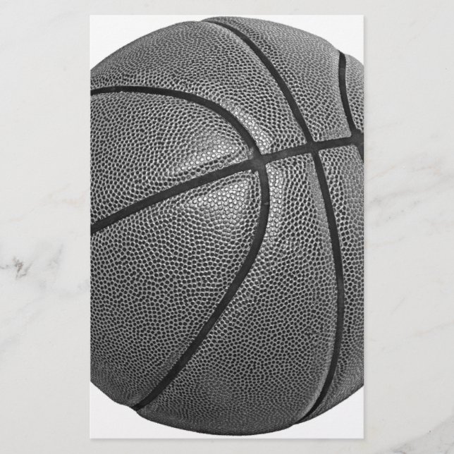Grayscale Basketball Stationery (Front)