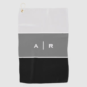 Grayscale Colour Block Monogram Golf Towel
