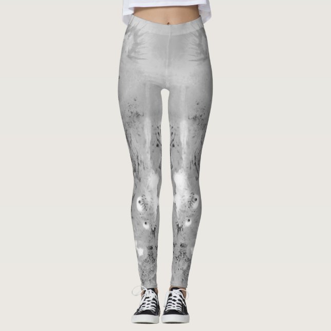 Grayscale Dragon Leggings (Front)