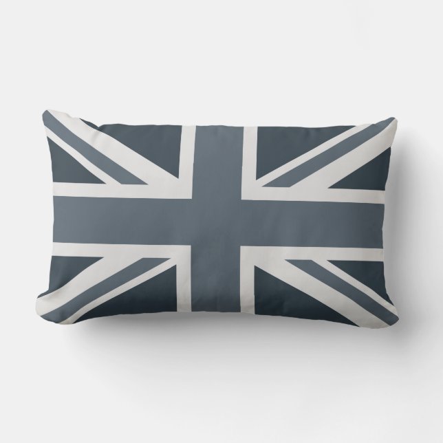 Grayscale England Flag Lumbar Pillow (Front)