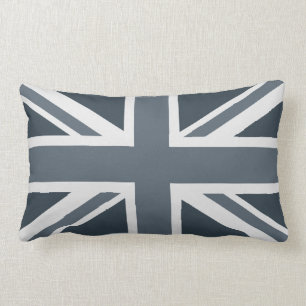 Grayscale England Flag Lumbar Pillow