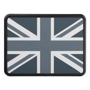 Grayscale England Flag Trailer Hitch Cover