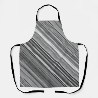 Grayscale Grey Stripe Apron