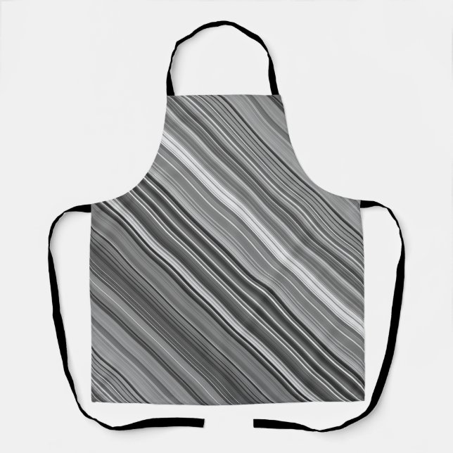 Grayscale Grey Stripe Apron (Front)
