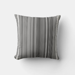 Grayscale Grey Stripe Throw Pillow