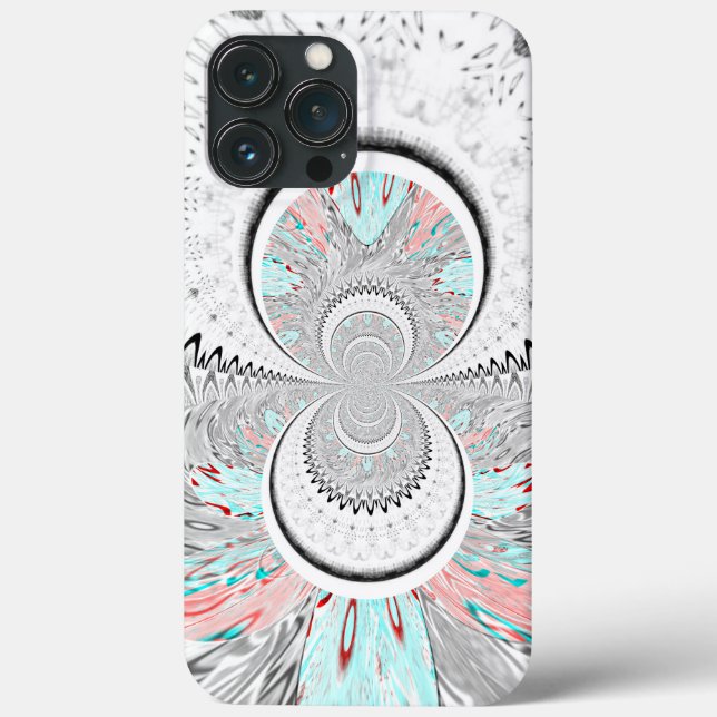 Grayscale Kaleidoscope Art Print Case-Mate iPhone Case (Back)