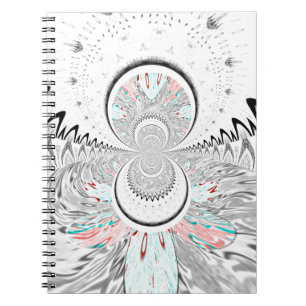 Grayscale Kaleidoscope Art Print Notebook