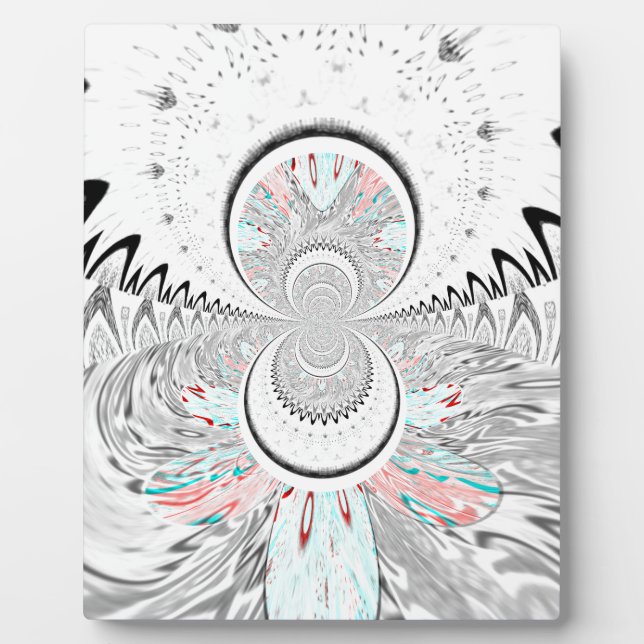 Grayscale Kaleidoscope Art Print Plaque (Front)