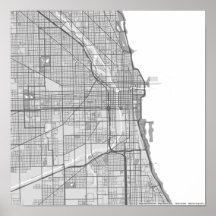 Grayscale map of Chicago