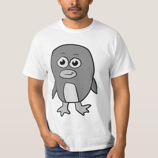 Grayscale Penguin T-Shirt (Front)