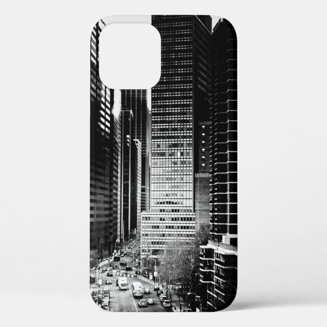 GRAYSCALE PHOTO OF HIGH-RISE BUILDINGS Case-Mate iPhone CASE (Back)