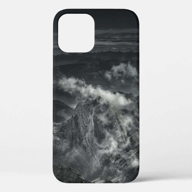 GRAYSCALE PHOTO OF MOUNTAIN RANGE Case-Mate iPhone CASE (Back)