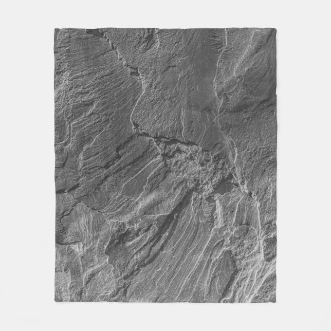 GRAYSCALE PHOTO OF ROCK FORMATION FLEECE BLANKET (Front)