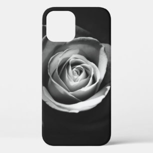 GRAYSCALE PHOTO OF ROSE iPhone 12 CASE