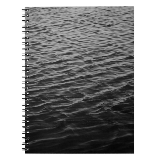 Grayscale photo of sea notebook (Front)