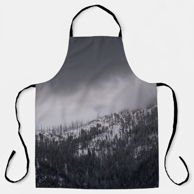 GRAYSCALE PHOTO OF TREE APRON (Front)