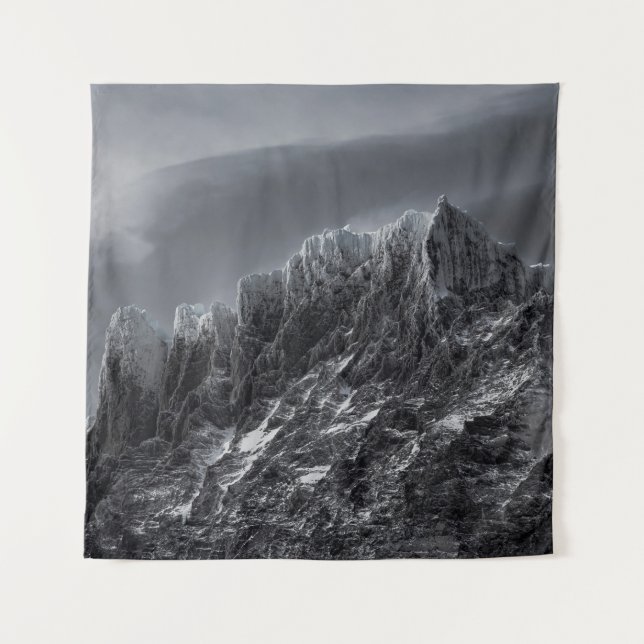 GRAYSCALE PHOTOGRAPHY OF MOUNTAIN TAPESTRY (Front)