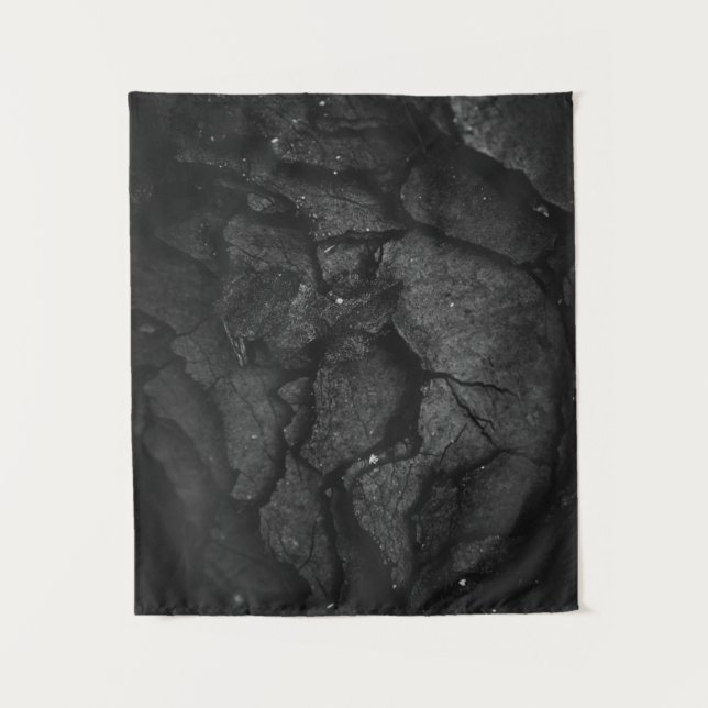 Grayscale photography of rock formation tapestry (Front)