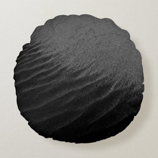 Grayscale photography of sand round pillow (Front)