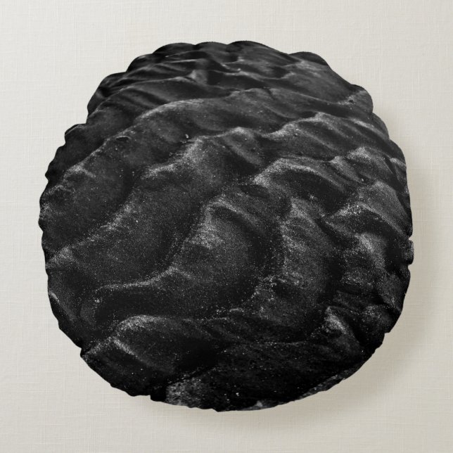 Grayscale photography of sand round pillow (Front)