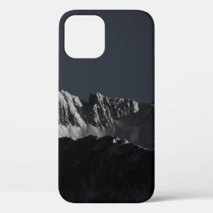 GRAYSCALE PHOTOGRAPHY OF SNOW MOUNTAIN iPhone 12 CASE