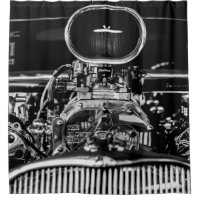 GRAYSCALE PHOTOGRAPHY OF VINTAGE CAR ENGINE